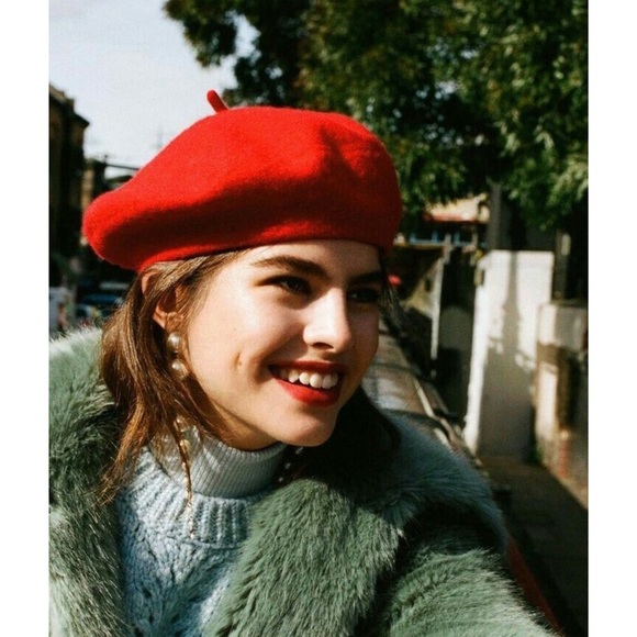 red beret hat outfit